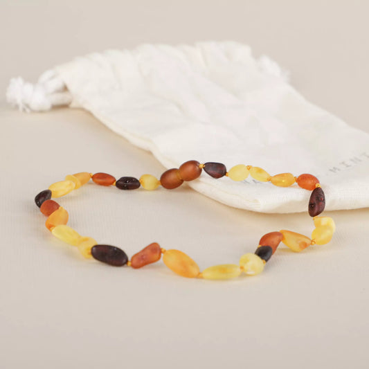 amber baby necklace lunar stones